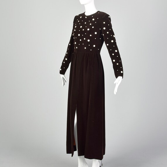 Large Marshall Field & Company 1970s Brown Maxi D… - image 2