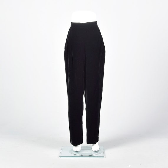Medium 1990s Black Velvet Trousers Vintage Black V