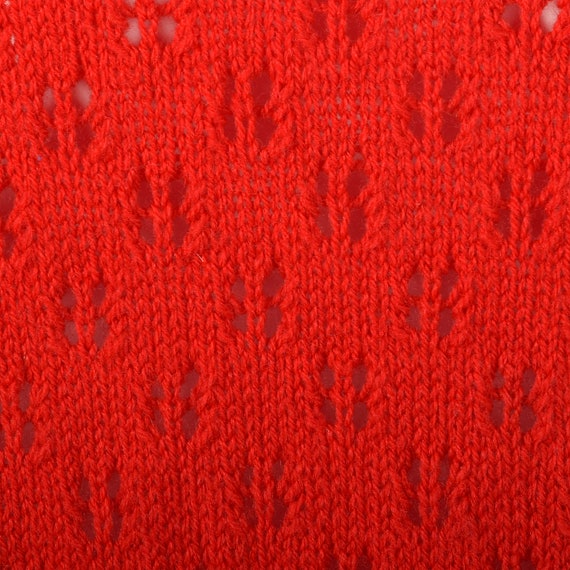 Medium Red Knit Cardigan Long Sleeve Button Up Vi… - image 7