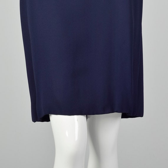 Small 1960s Shift Dress Vintage Navy Blue Dress C… - image 7