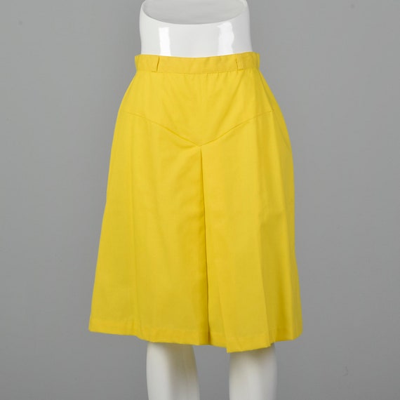 Small 1960s Bright Yellow Skirt Mod Mini Skirt Co… - image 1