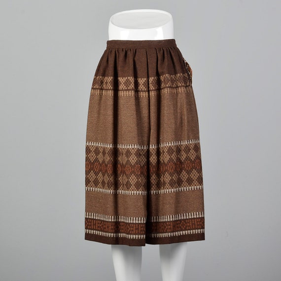 XS Deadstock Lord and Taylor Brown Skirt Wool Ble… - image 2