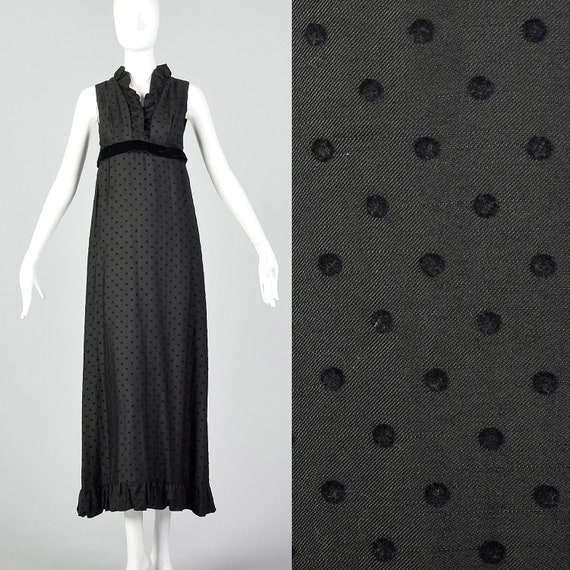 XS 1960s Henry Harris Black Maxi Vintage Maxi Dres