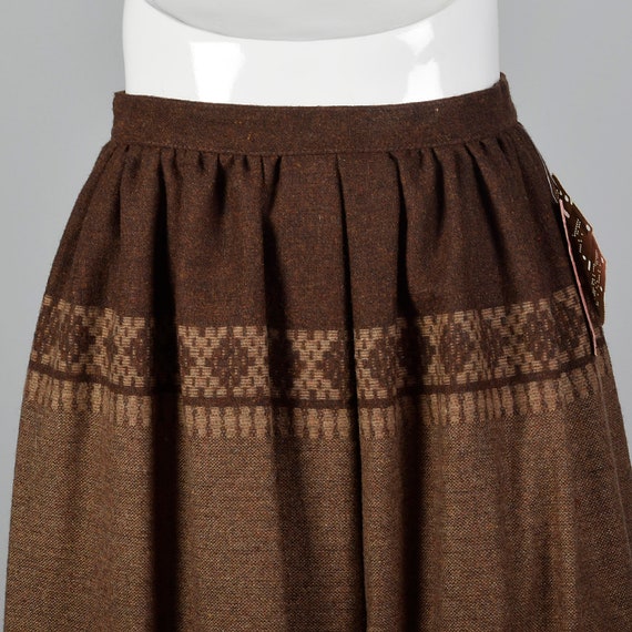 XS Deadstock Lord and Taylor Brown Skirt Wool Ble… - image 6