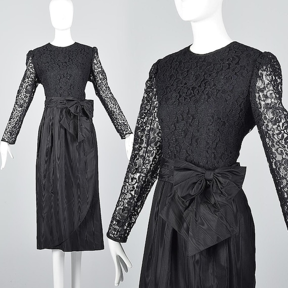 XLarge Lace Midi Dress Nu Goth Lanz Vintage 1980s… - image 1