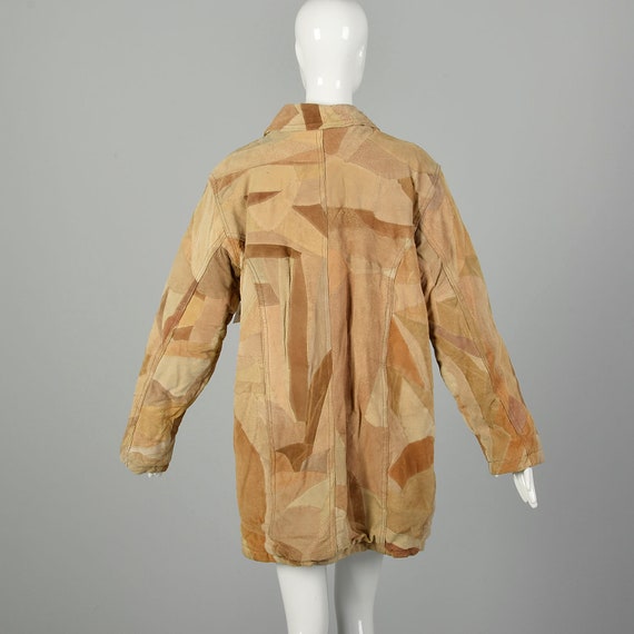 Large 1990s Patchwork Leather Coat - image 3