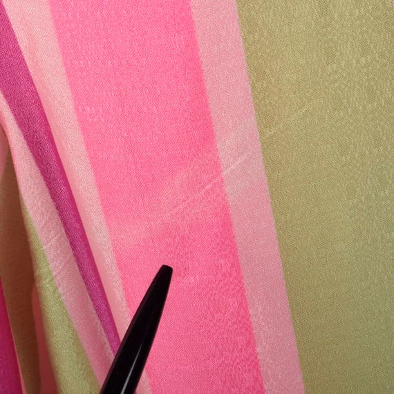 Medium 1960s Pink Stripe Jumpsuit Sleeveless Silk… - image 9