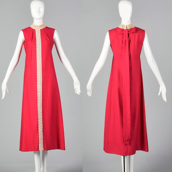 Small 1960s Pink Maxi Dress Vintage Prom Dress La… - image 1