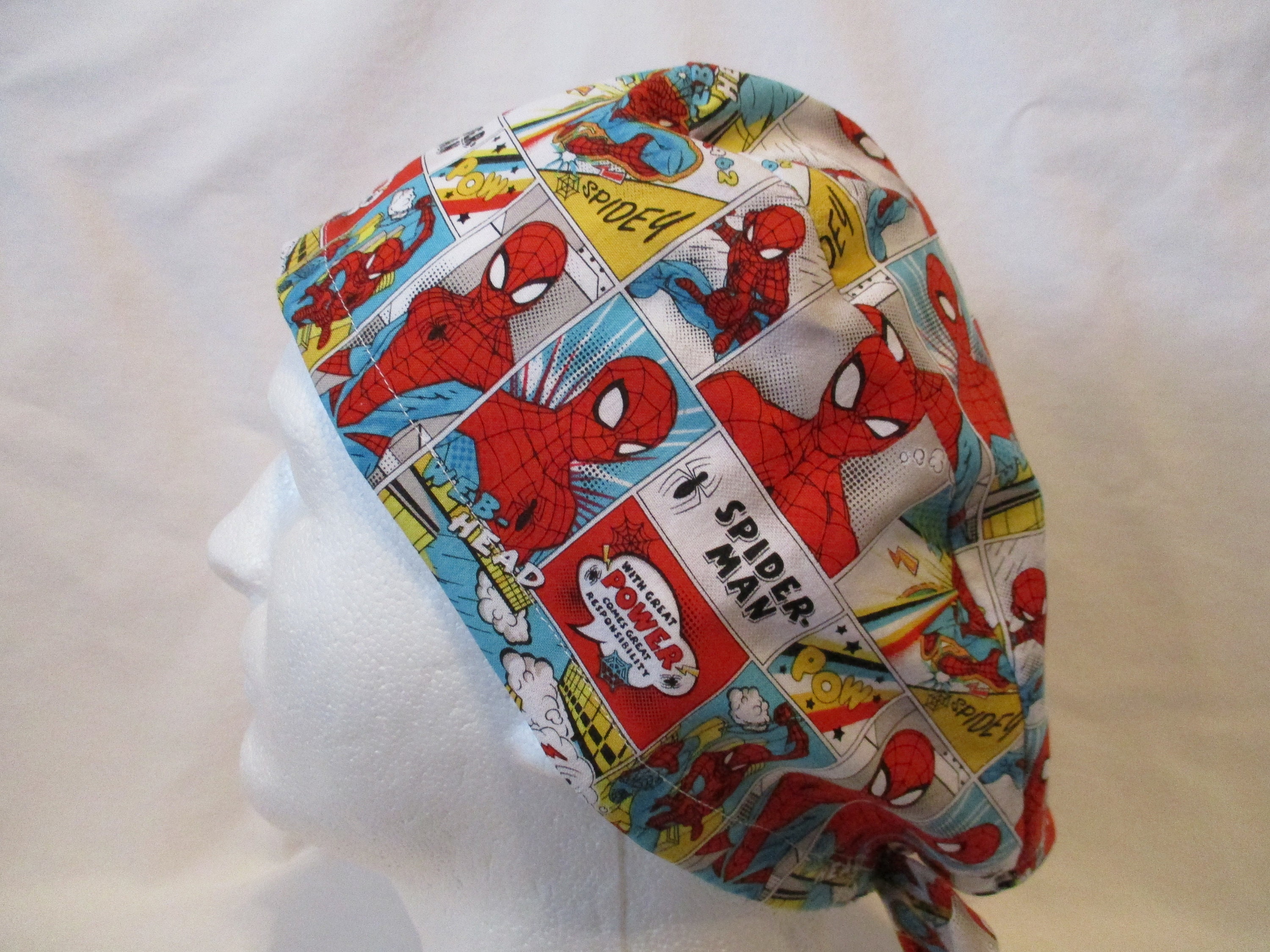 Men's / Women's scrub hat with Spiderman Comic Strip Etsy