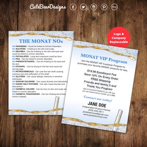 Monat Postcard, Vertical, Monat NOs, No, Monat Hair Care, Flyer, Printable, Digital