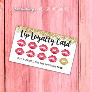 LipSense Business Cards, Lip Loyalty Cards, Reward Cards, Reward Card, Digital, Printable, Instant Download