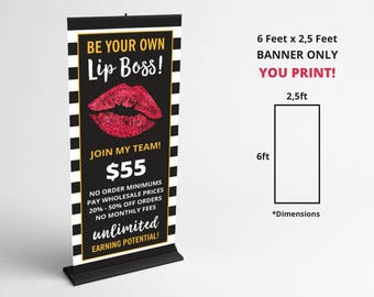 LipSense Banner, LipSense Trade Show Banner, Vertical Banner, Distributor Sign, Instant Download, Digital