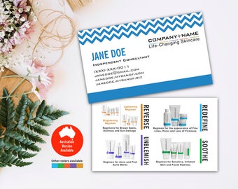 Rodan and Fields Business Cards, R and F Cards, Chevron, RF, Rodan Business Card, Marketing, Branding, Printable, Digital