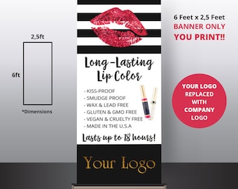 LipSense Banner, LipSense Trade Show Banner, Vertical Banner, Distributor Sign, Instant Download, Digital