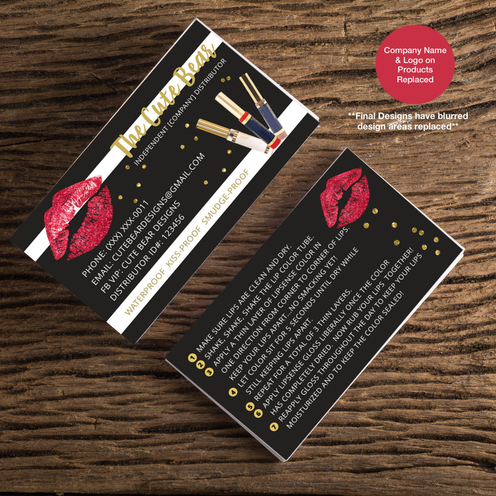 Lipsense Business Cards Lipsense Business Card Black Etsy