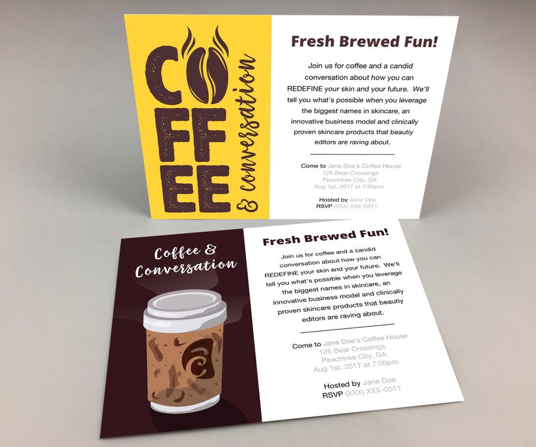 Rodan and Fields Invitations Coffee RF Invitation Card Etsy