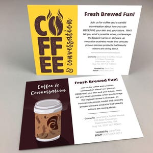 Rodan and Fields Invitations, Coffee, RF Invitation Card, Coffee and Conversation Card