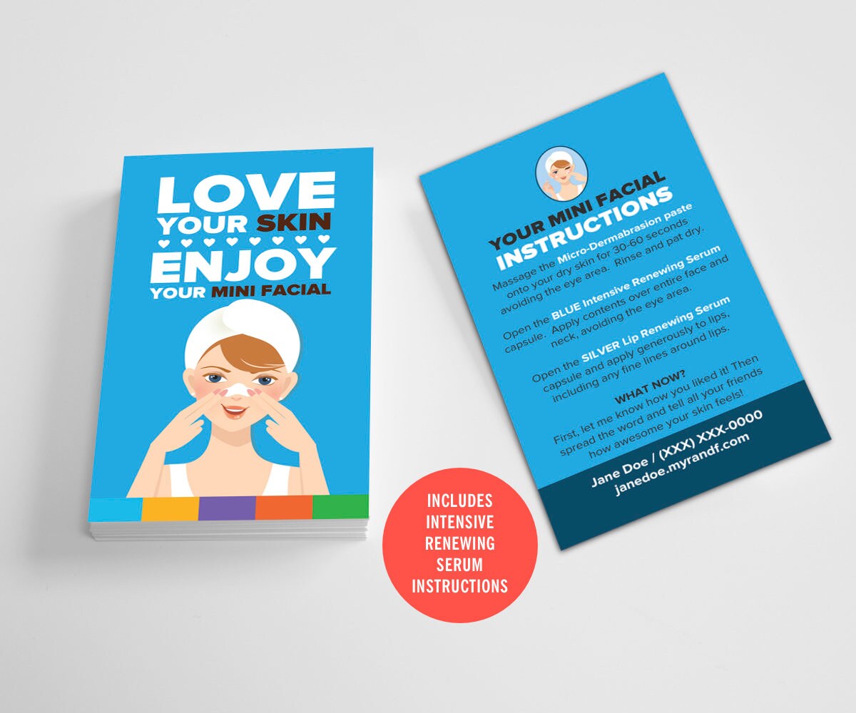 rodan-and-fields-mini-facial-cards-custom-beautiful-love-etsy