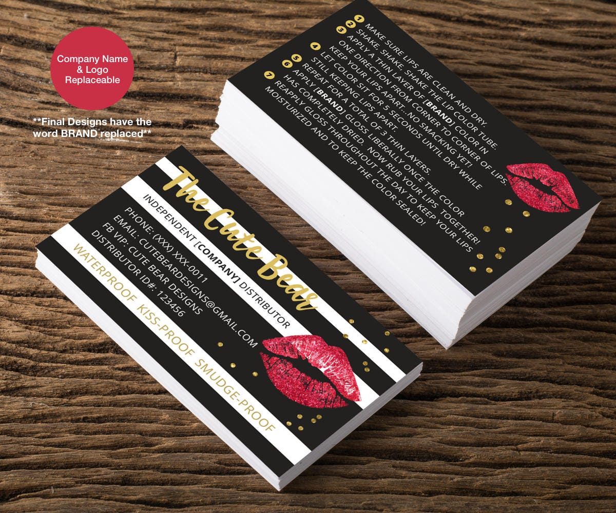 Lipsense Business Cards Lipsense Business Card Black Etsy