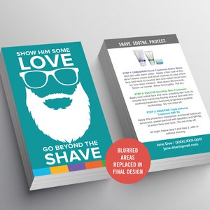 Rodan and Fields Business Cards, Beyond The Shave, Mens skincare, Instructions, Digital Printable
