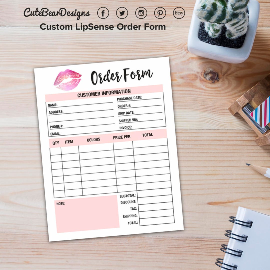 Lipsense Order Form, Lipsense Invoicing, Lipsense Ordering, Lipsense