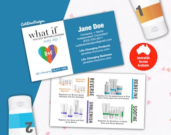 Rodan and Fields Business Cards, R and F Cards, RF, Rodan Business Card, Marketing, Branding, Printable, Digital