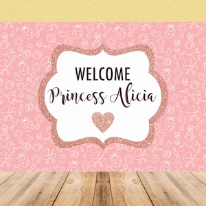 Baby Shower Backdrop, Girls Party Banner, Baby Shower Sign, Dessert Table Backdrop, Digital Item, Printable