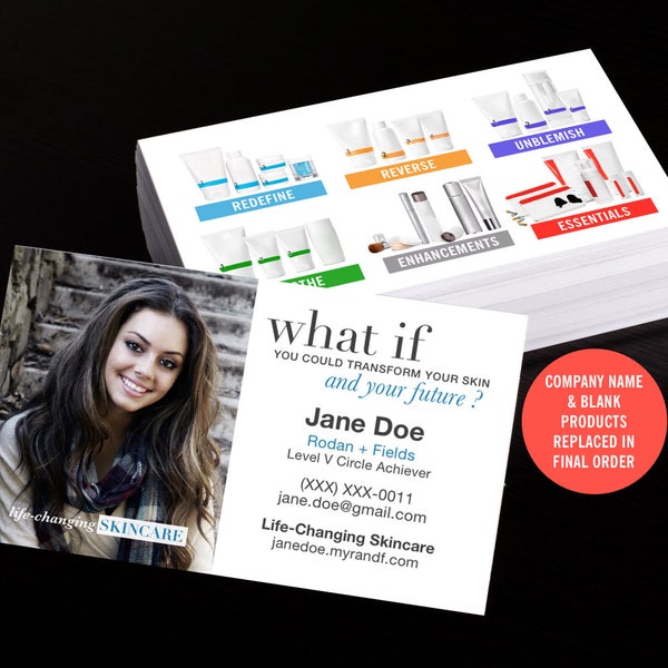 Rodan and Fields Business Cards, R and F Cards, RF, Rodan Business Card, Product Regimens, Printable, Digital