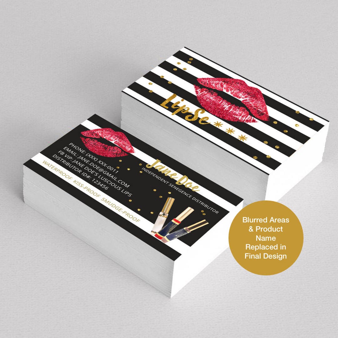 Lipsense Business Cards, Senegence International, Lipsense, Distributor ...