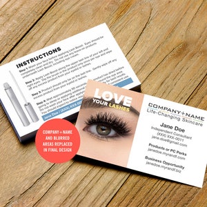 Cartes de visite Rodan et Fields, Carte Lash Boost, Article numérique, Imprimable