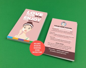 Rodan and Fields Mini Facial Cards, R and F Mini Facial Card, Princess, Digital, Printable