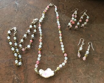 Faux Cherry Quartz Stone Necklace