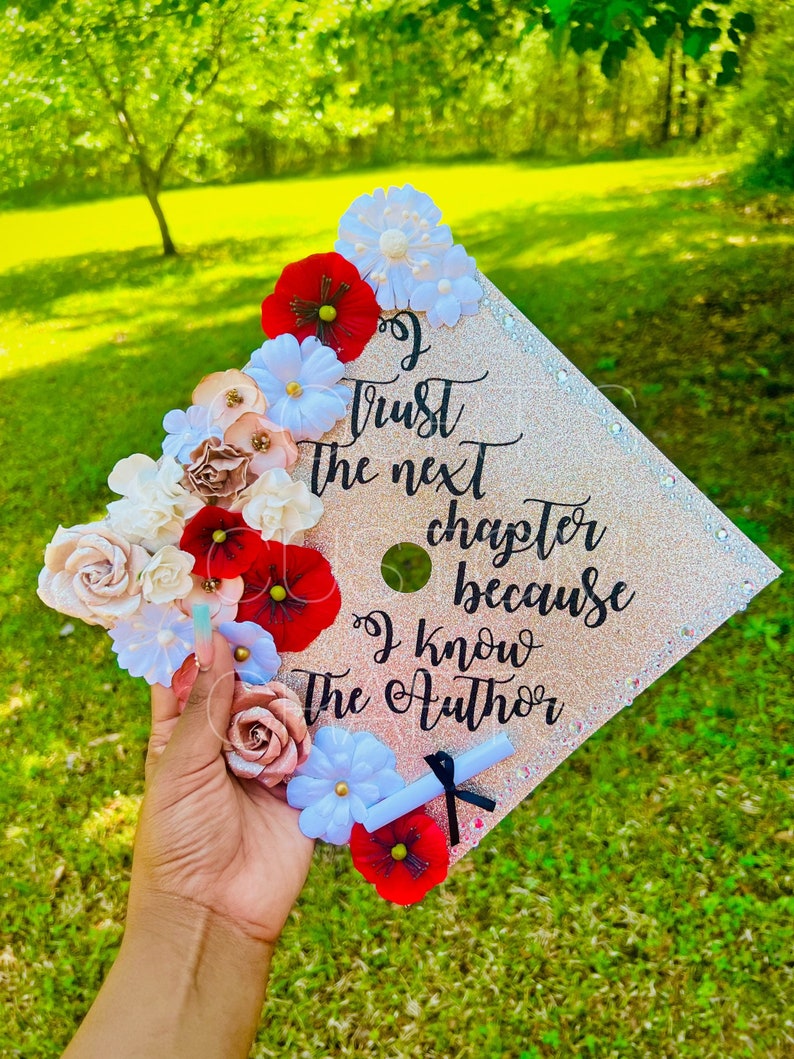 I Trust the Next Chapter Hat Topper | Graduation Hat Topper | Custom ...
