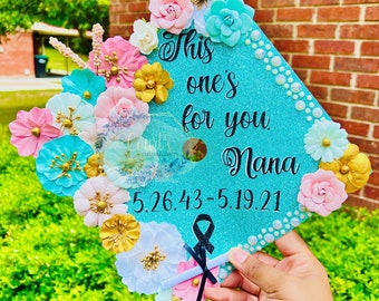 Memorial Hat Topper | Custom Graduation Hat Topper | Senior Gift | High School Graduation Gift | College Graduation Gift