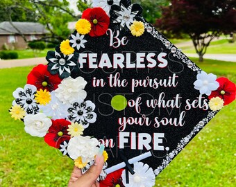 Be Fearless Hat Topper | Custom Graduation Hat Topper | Senior Gift | High School Graduation Gift | College Graduation Gift