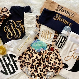 As Seen on TikTok Personalized Cheetah Baby Bundle | Take Me Home Set | Baby Shower Gift | The “Journey” Box