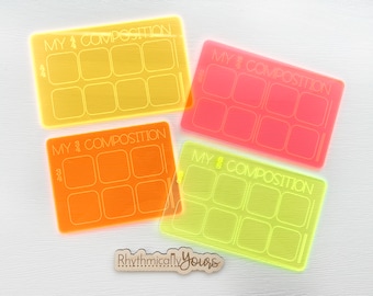 Dry erase board for rhythm writing; glow day for music; music manipulatives; dry erase writing lesson; My Rhythm Composition