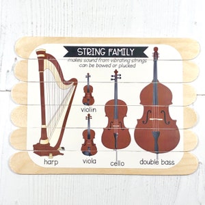 Orchestra instruments puzzle for music teachers, wooden puzzle, music puzzle, homeschool music, Families of the Orchestra