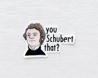 Funny Schubert composer sticker for music teacher, glossy sticker, vinyl sticker, Teacher Appreciation, gift for music teacher
