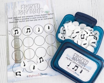 Music education product for music teachers, elementary music game, rhythm composition activity, Frozen Rhythms