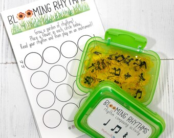 Music education product for music teachers, elementary music game, rhythm composition activity, Blooming Rhythms