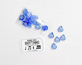Music education product for music teachers, music game, rhythm composition activity, Rainy Day Rhythms sixteenth note add-on