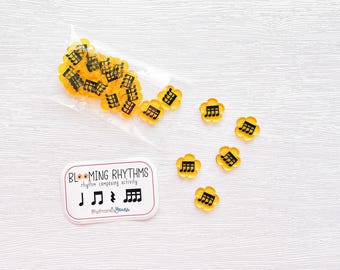 Music education product for music teachers, music game, rhythm composition activity, Blooming Rhythms sixteenth note add-on