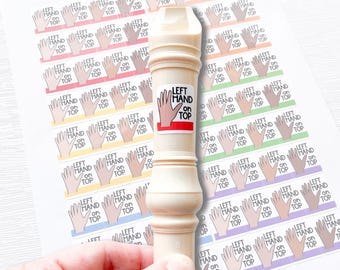 Left Hand on Top Recorder sticker for music teachers