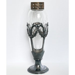 Rare Orivit WMF Cut Glass and Metal Vase, c.1905