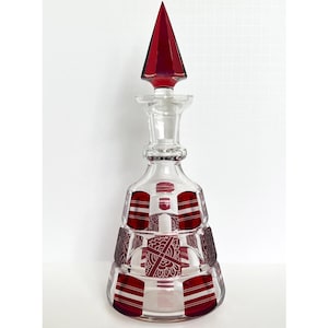 Large Art Deco 1930's Karl Palda Decanter - Stunning Hand Cut Crystal