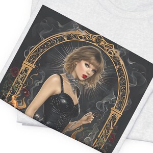 Bold Strength Tarot Graphic Tee | Unisex Jersey Tee, Casual Wear, Gift for Music and Tarot Lovers, Statement T-Shirt, Empowerment Apparel