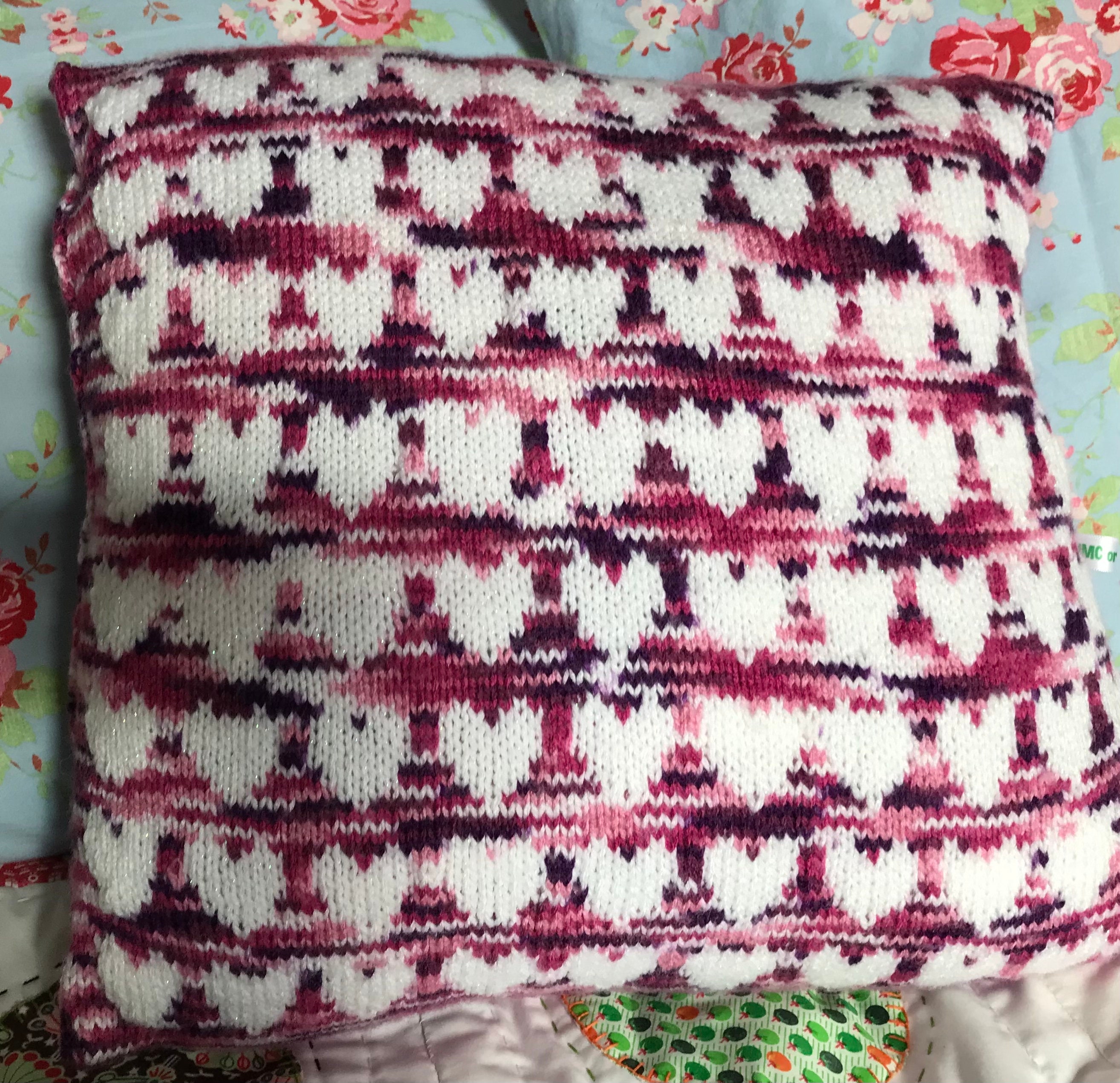 Hand Knitted Heart Cushion Cover Etsy Australia