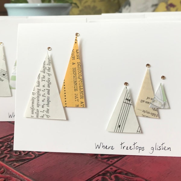 Set of ten handmade upcycled Christmas cards