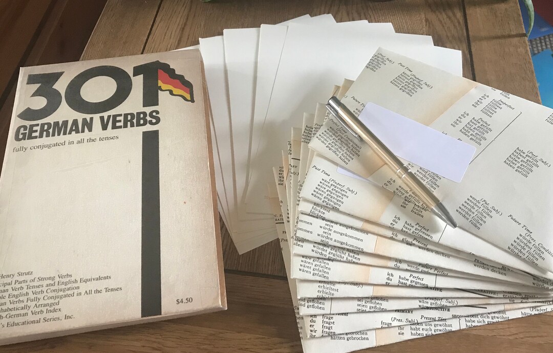 German Verbs Stationery Set Etsy